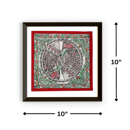 Madhubani Hand Made Painting | Meen Nritya | 10inch X 10inch with Frame