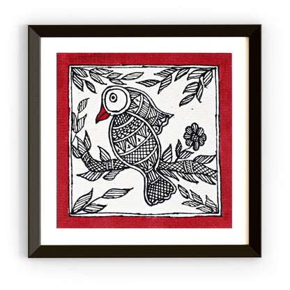 Madhubani Hand Made Painting | Gauraiya | 6inch X 6inch with Frame