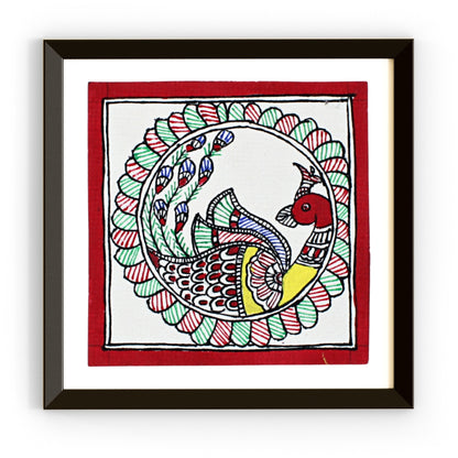 Madhubani Hand Made Painting | Keki | 6inch X 6inch with Frame