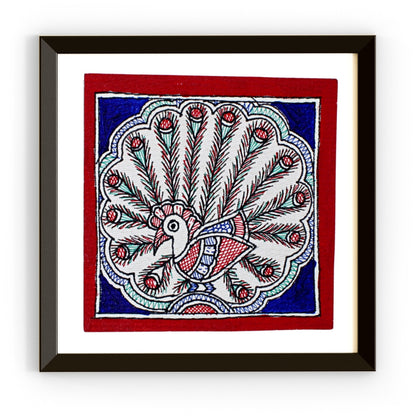 Madhubani Hand Made Painting | Nartakapriy | 6inch  X 6inch with Frame