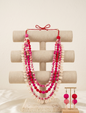 The Utsav Layered Shell Necklace Pink