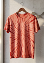 CORAL SWRIL Dyed Tshirt Orange | handmade Tshirt
