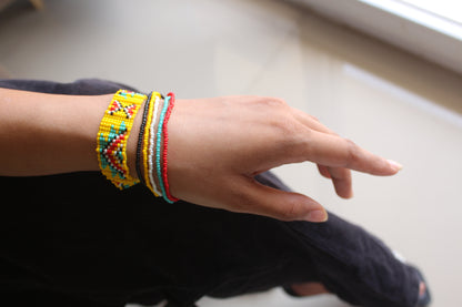 Aztec | Yellow Handmade Beaded Bracelets for Women