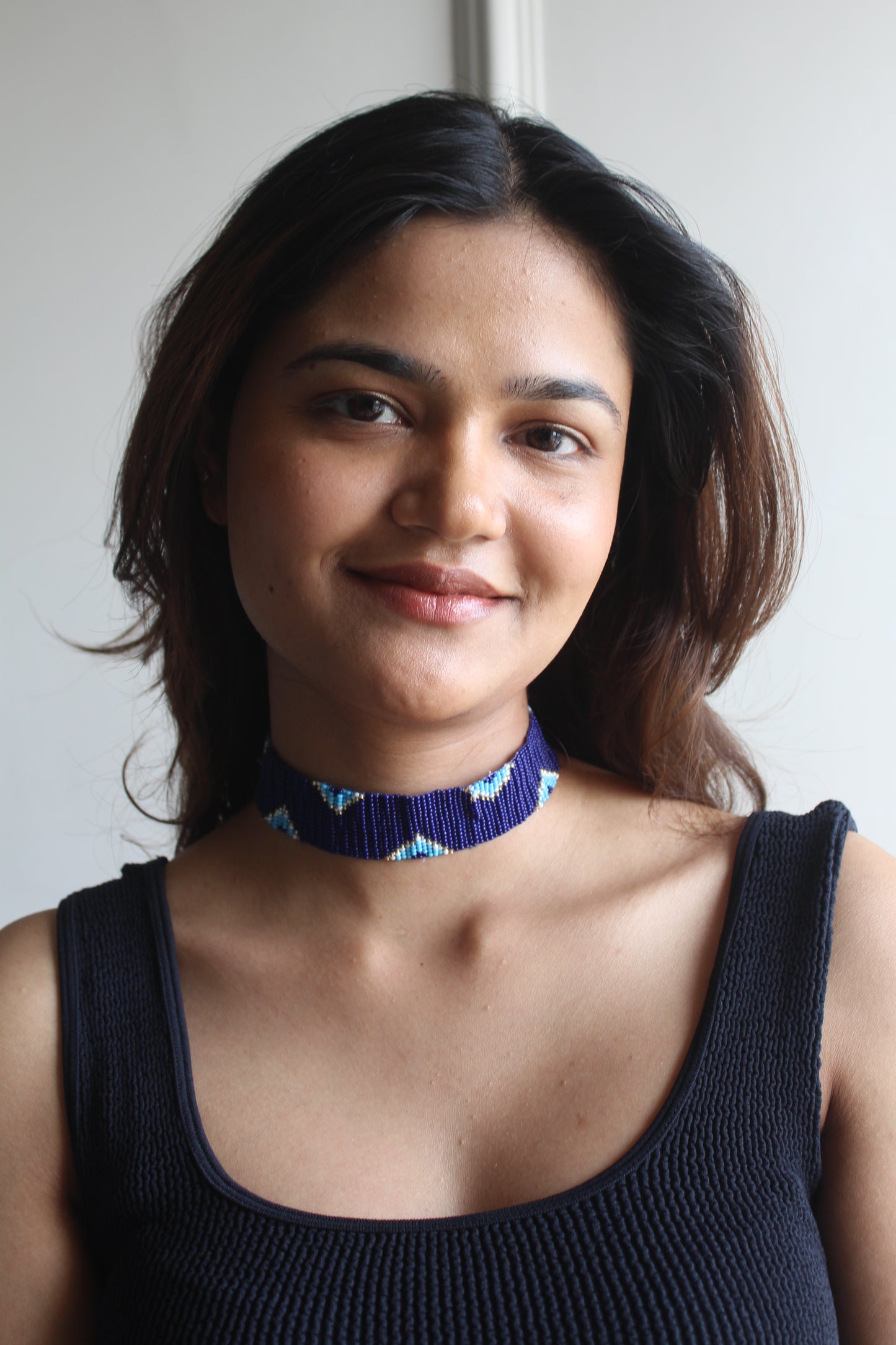 Evil Eye Choker | Handmade Blue Beaded Choker Necklace
