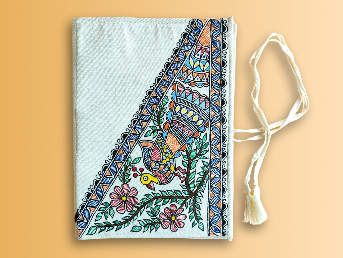 Madhubani Handmade Cloth File Folder | Mayur Geet