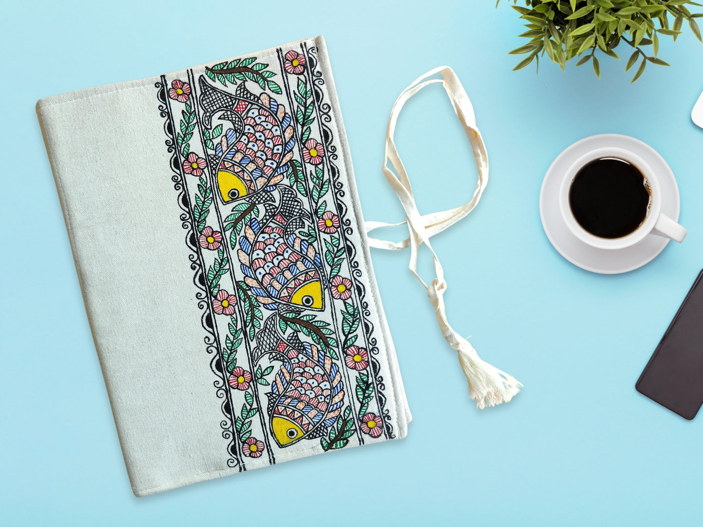 Madhubani Handmade File Folder | Teen Meen