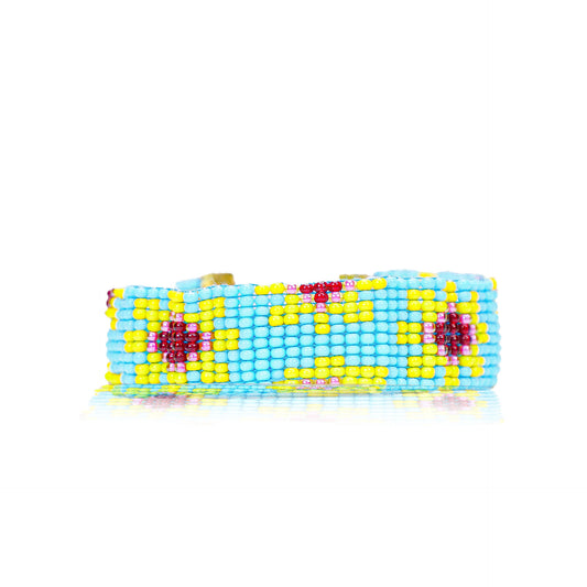 Sunflower | Sky Blue Handmade Bead Bracelet For Women