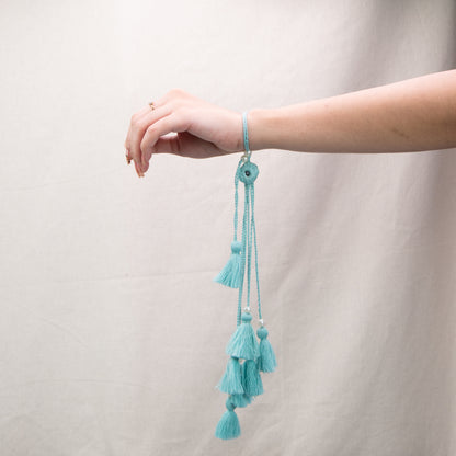Handmade Lumba Rakhi | Sky Blue Fine Yarns