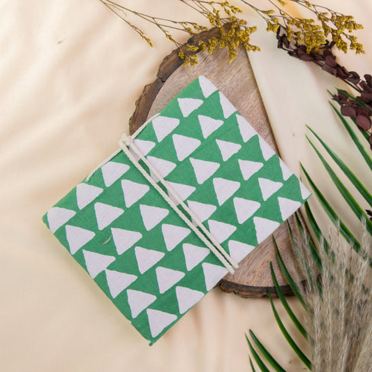 Green Handmade Fabric Cover Diary – A5 | Elegant & Eco-Friendly Journal