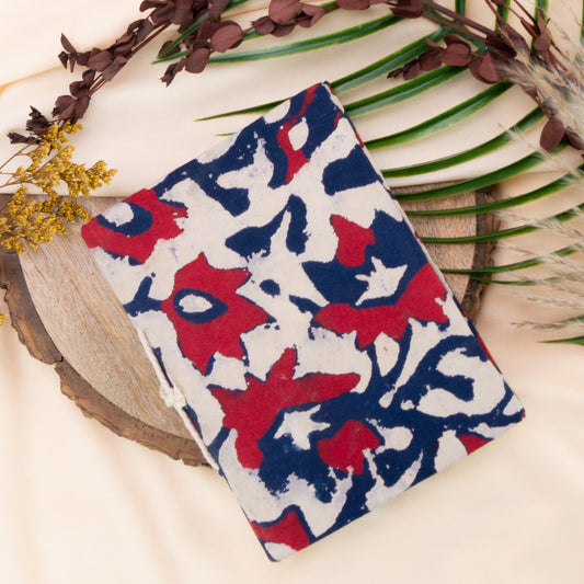 Red Leaf Handmade Fabric Cover Diary – A5 | Elegant & Eco-Friendly Journal