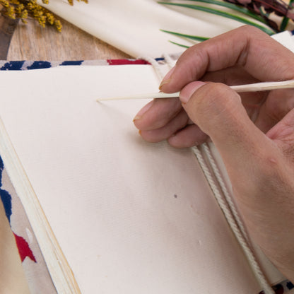 Red Leaf Handmade Fabric Cover Diary – A5 | Elegant & Eco-Friendly Journal