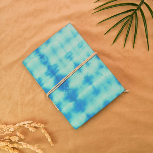 Ocean Blue Handmade Tie & Die Fabric Cover Diary – A5 | Elegant & Eco-Friendly Journal