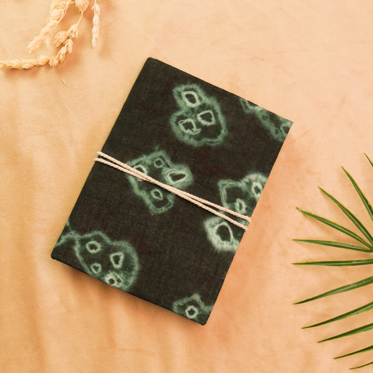 Forest Green Handmade Tie & Die Fabric Cover Diary – A5 | Elegant & Eco-Friendly Journal