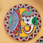 Hand-Painted Madhubani Elephant Vriksh Gaja Coaster set of 2 – Traditional Indian Folk Art on Wood – Eco-Friendly, Gift-Ready Home Décor