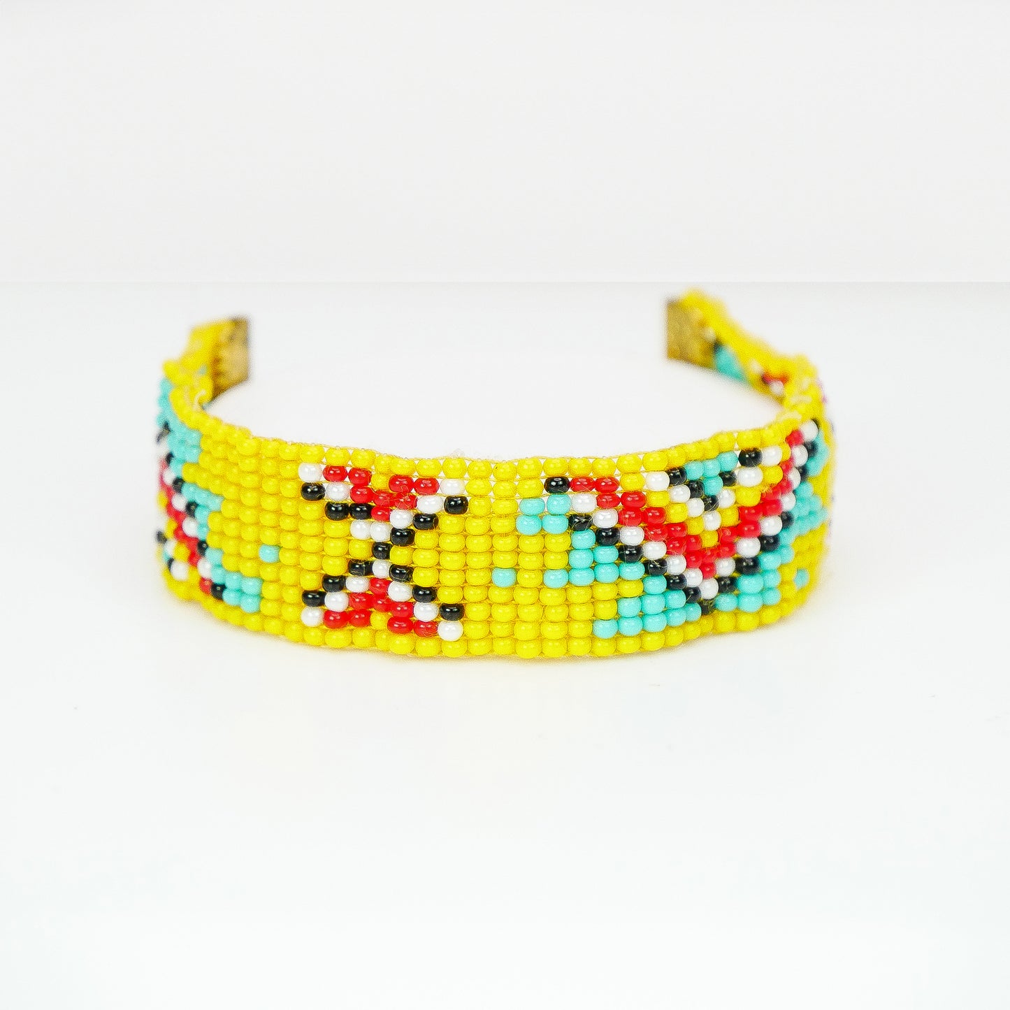 Aztec Choker | Handmade Beaded Yellow Choker Necklace